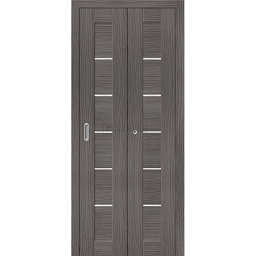 Дверь книжка экошпон Порта-22 Grey Veralinga стекло сатинато белое