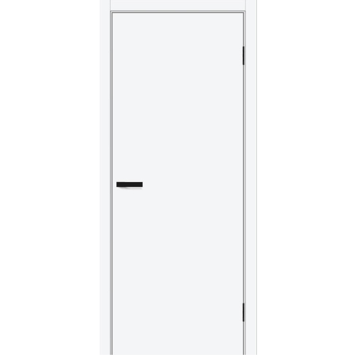 Межкомнатная дверь Прайм белая ПЭТ кромка черная ал.