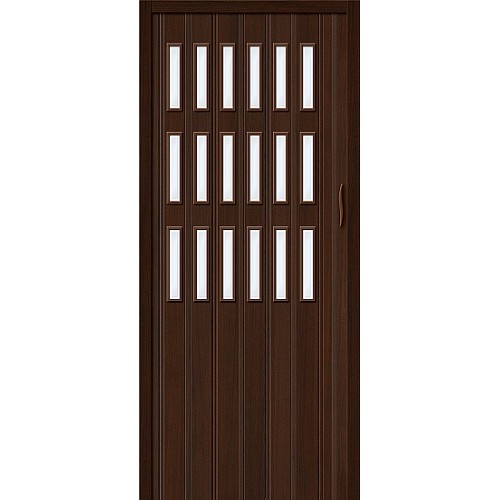 Дверь гармошка ПВХ Венге стекло