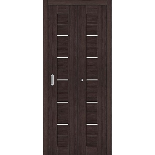 Дверь книжка экошпон Порта-22 Wenge Veralinga стекло сатинато белое